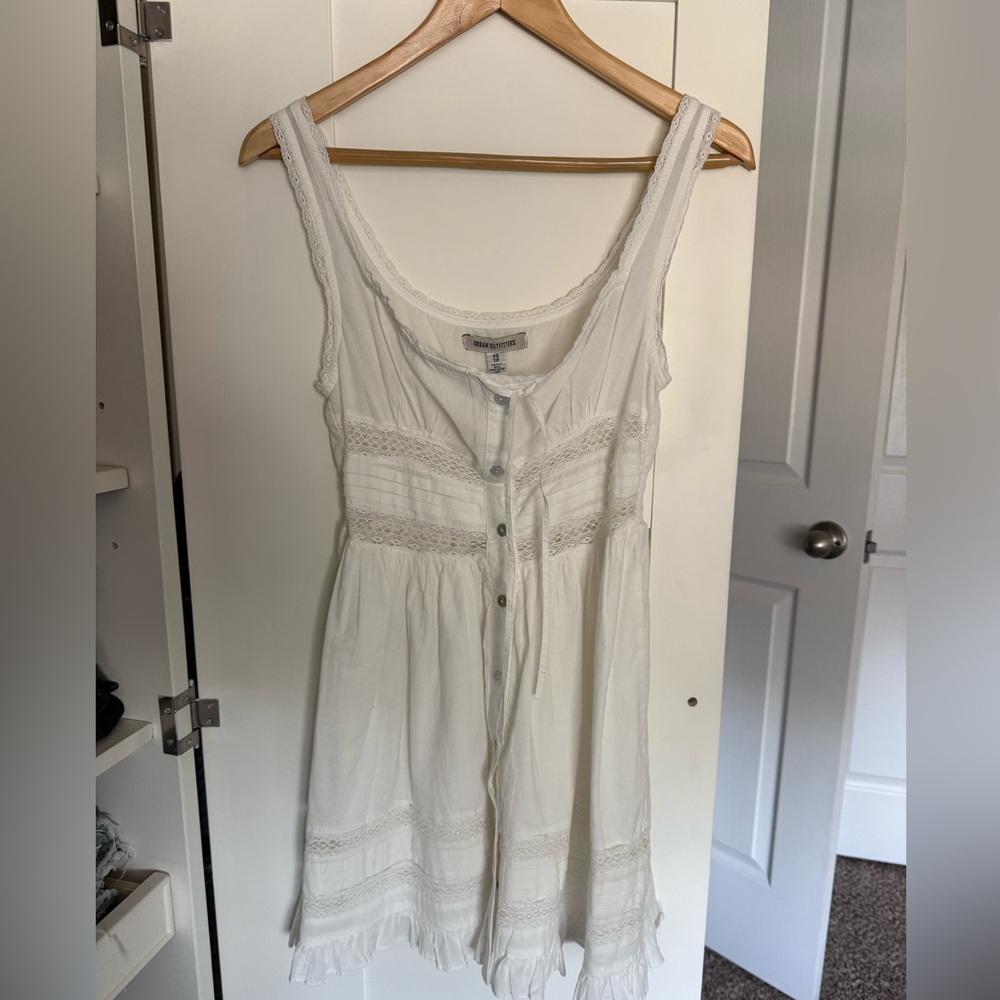 Urban Outfitters White Corset Cottagecore Mini Dress